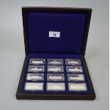 15 cased hallmarked silver ingots - Royal Residency's - Approx weight of silver 382g