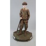 Cast iron doorstop in the form of a golfer - Approx height: 35cm