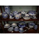 Large collection of blue & white china to include Spode