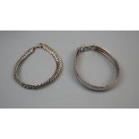 2 silver bracelets