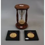 Sand timer and plaques