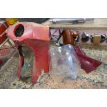 Glass fibre Dolphin fairing together with glass fibre motorcycle leg shields etc