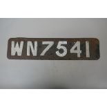 Old number plate