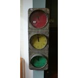 Traffic light style triple wall clock - Approx height: 102cm