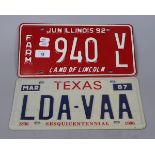 2 American license plates