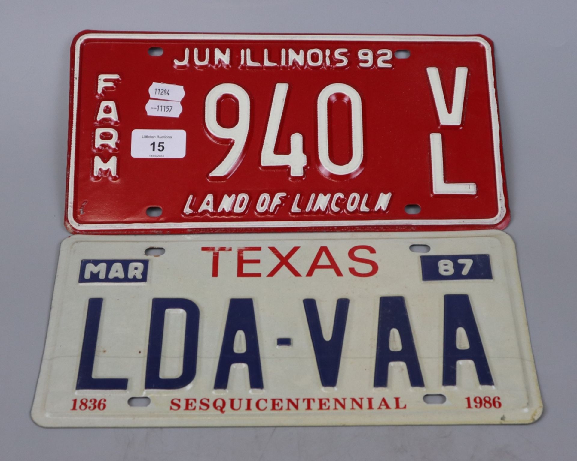 2 American license plates
