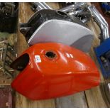 2 steel motorcycle petrol tanks