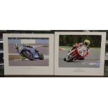 Artist signed L/E Moto GP prints by Neil Taylor - Hizzy & Genio Puro