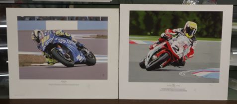 Artist signed L/E Moto GP prints by Neil Taylor - Hizzy & Genio Puro