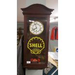 Shell Oil advertising wall clock in working order