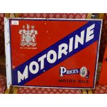 Original double sided enamel sign - Prices Motorine Motor Oils