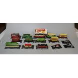 Collection of die cast trams, buses & motorcycles