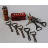 Automotive collectibles to include spark plugs bottle openers etc