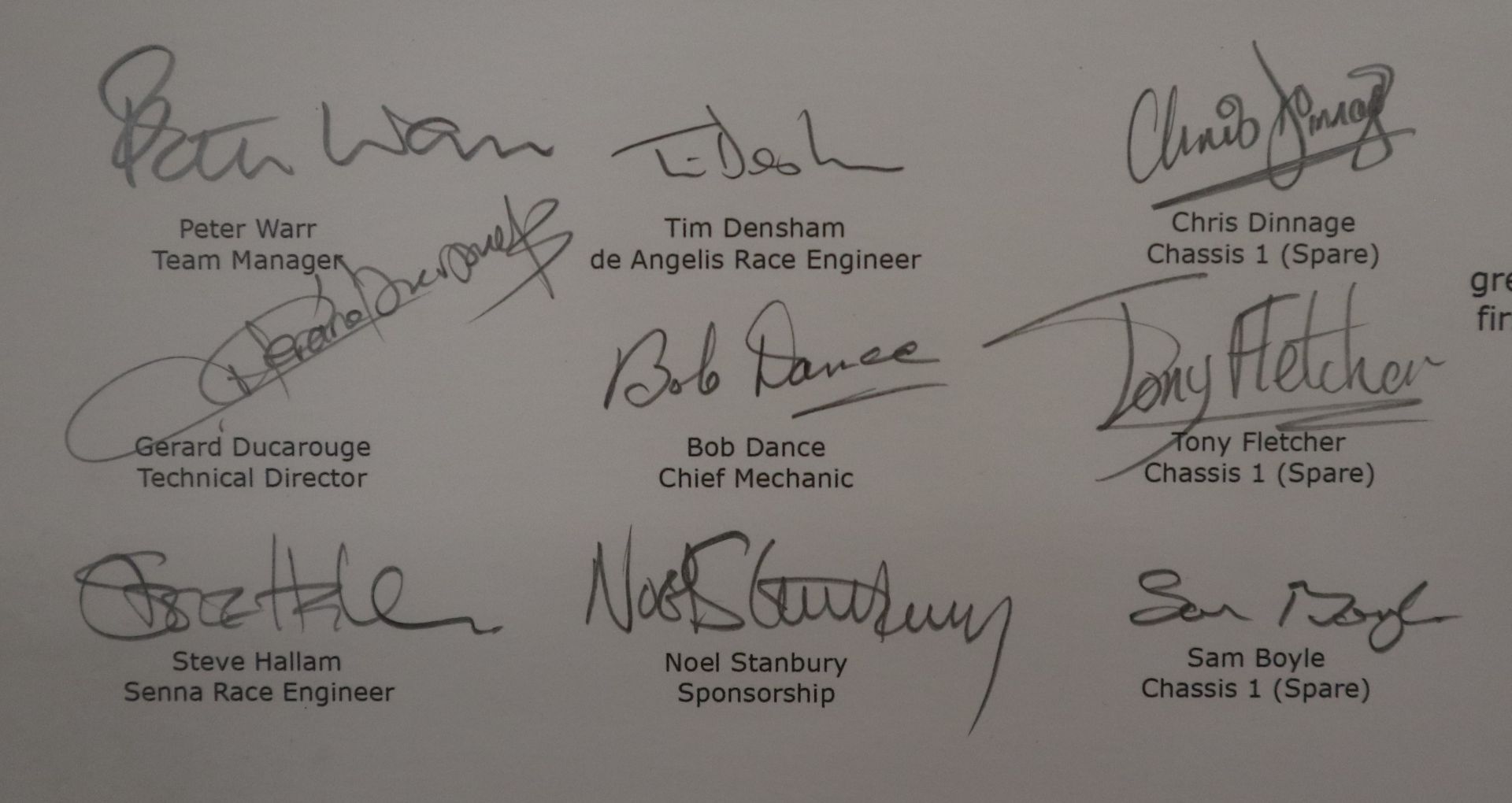 Artist signed L/E Ayrton Senna print by Robert Tomlin - Birth of a Legend signed by the team - Bild 2 aus 4