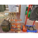 Bottle sack truck together with petrol cans etc