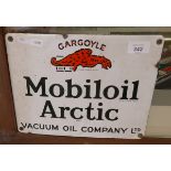 Original Mobiloil Arctic enamel sign approx W: 28.5 x H: 23cm
