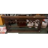 Antique oak plate rack - Approx size: W: 103cm D: 16cm H: 43cm