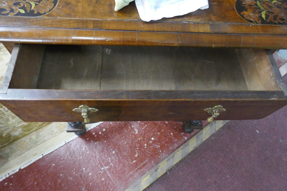 William & Mary style walnut side table with olive wood inlay - Approx size: W: 71cm D: 56cm H: 76cm - Image 4 of 6