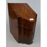 Georgian inlaid mahogany knife box converted to a stationary box