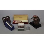 Collectables to include eagle head lighter, pearls, picture frame etc