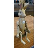 Articulated wooden rabbit figure