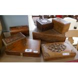 Collection of treen boxes