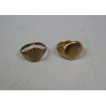 2 x 9ct gold rings - Approx weight 7.2g