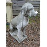 Large stone dog garden ornament - Approx height: 72cm