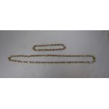 9ct gold necklace and matching bracelet - Approx 36g