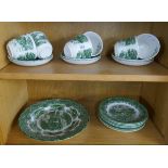 Green and white tea set for 6 - George and Dragon