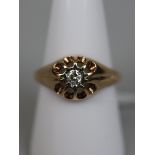 Gents 9ct gold diamond set ring - Size: R