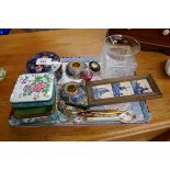 Tray of collectables to include cloisonne