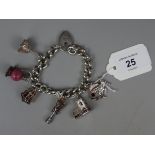 Silver charm bracelet