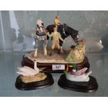 3 figurines to include Boarder Fine Art and Regency Fine Art