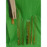 Collection of vintage split cane rods