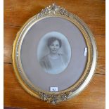 Framed photo of a lady - Indistinct signature