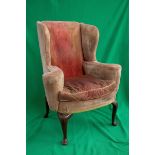 Pair of well shaped wing-back chairs