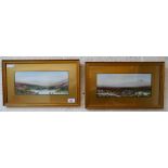 Pair of oils rural scenes - Approx image size: 30cm x 13cm