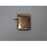 9ct gold Vesta case - Approx weight: 13.4g