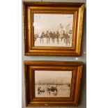 2 black & white photographs in gilt frames