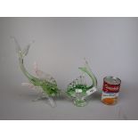 2 Murano glass fish - Approx height of tallest: 28cm