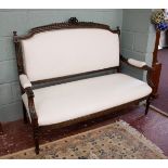 Pretty French style mahogany framed salon sofa