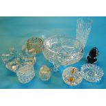 Collection of cut glass to include a glass teapot warmer