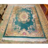 Chinese blue pattern rug - Approx size: 262cm x 155cm