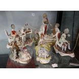 Collection of figurines to include Capodimonte