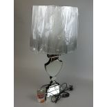Mirrored table lamp with shade as new