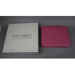 Pink leather document case Kiki James London - proceeds to charity
