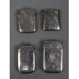4 hallmarked silver Vesta cases - Approx weight: 86g