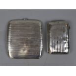 Hallmarked silver cigarette case together with another - Approx weight: 136g