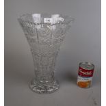 Large cut crystal vase - Approx height: 31cm